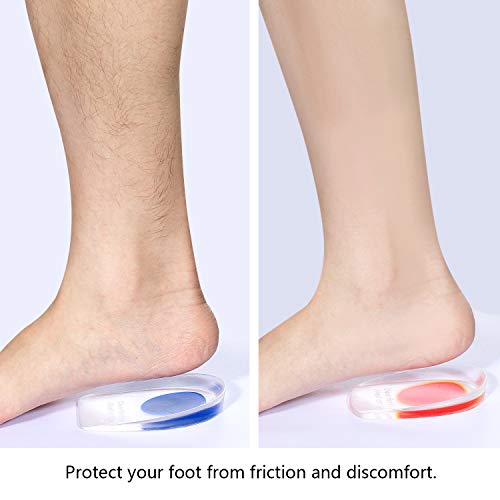 Vordas 2 Pares Plantillas Fascitis Plantar Silicona para Espolones para el Talón para Apoyar, Reducir los Golpes y Aliviar el Dolor
