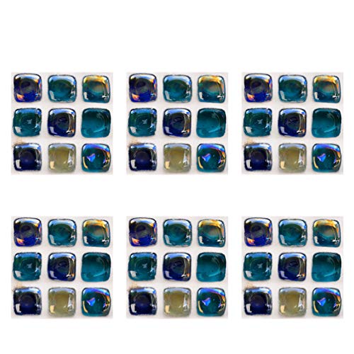 VOSAREA 6 Piezas Pegatinas de Azulejos 3D Etiqueta de la Pared Papel Pintado Cocina Protector contra Salpicaduras baño extraíble azulejo Escalera elevadores calcomanías decoración