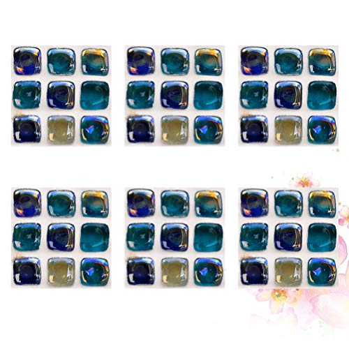 VOSAREA 6 Piezas Pegatinas de Azulejos 3D Etiqueta de la Pared Papel Pintado Cocina Protector contra Salpicaduras baño extraíble azulejo Escalera elevadores calcomanías decoración