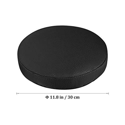 VOSAREA - Funda de cojín de asiento, taburete elástico, grueso, funda de taburete, práctico protector de silla redondo suave para tienda, casa – Negro (diámetro 30 cm)