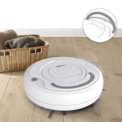 Vosarea robot aspirador usb barredora de carga inteligente inteligente barredora para suelos duros alfombras pelo de mascotas (blanco)