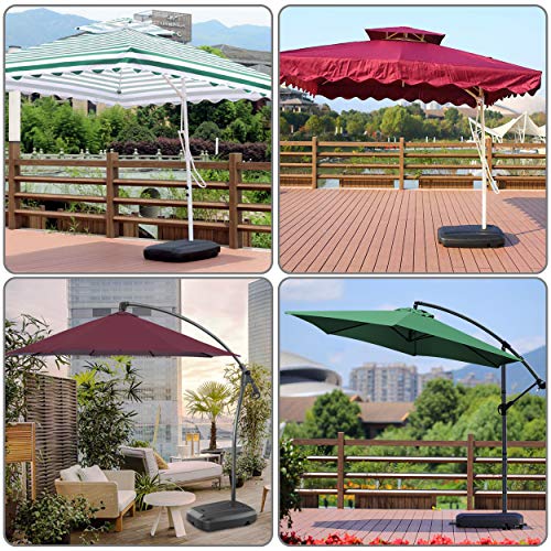VOUNOT Base para Sombrilla, HDPE Pie Soporte Parasol o Paraguas, llenar con Arena o Agua 60 kg, para Jardin Patio Terraza, Negro