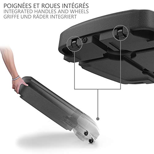 VOUNOT Base para Sombrilla, HDPE Pie Soporte Parasol o Paraguas, llenar con Arena o Agua 60 kg, para Jardin Patio Terraza, Negro