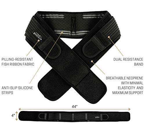 Vriksasana Posture Cinturón de cadera sacroilíaco para mujeres y hombres que alivia el dolor ciático, pélvico, lumbar, de piernas y del nervio sacro causado| (Negro, Regular)