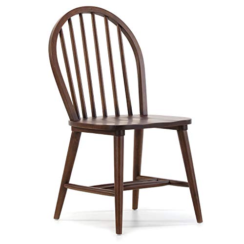 VS Venta-stock Pack 2 sillas Clarck Color Nogal, Madera Maciza, 48 cm (Largo) 48 cm (Profundo) 92 cm (Alto)