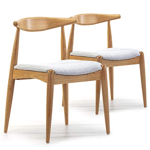 VS Venta-stock Pack 2 sillas Corzo Color Roble, Madera Maciza, 52,5 cm (Largo) 50 cm (Profundo) 74,5 cm (Alto)