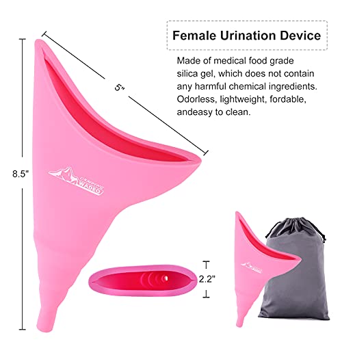 WADEO Inodoro portátil plegable para exteriores, con dispositivo de orina para mujeres, bolsa desechable, bolsa de almacenamiento para senderismo, camping y viajes de larga distancia.