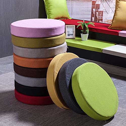 Waigg Kii Cojín para silla de cocina, comedor, cojín grueso para silla de jardín, cojín redondo de 40/45/50 cm, cojines de asiento para interiores y exteriores (40 x 40 x 8 cm), color naranja