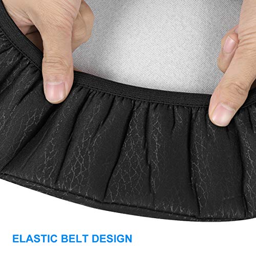 Wakauto 1Pcs Taburete Cubierta de Asiento Taburete Elástico Redondo Cubierta de Silla Negro Grueso Suave Taburete de Bar Cojín Protector de Silla para Tienda en Casa Diámetro 33 Cm