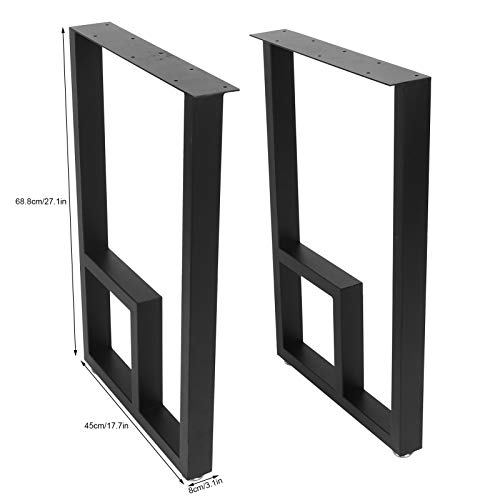 Wakects 2 patas de mesa rectangulares, estilo industrial, de hierro forjado, para mesa de comedor, café, mesa auxiliar, cada pie es de 200 kg