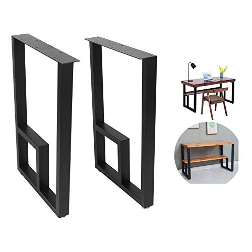 Wakects 2 patas de mesa rectangulares, estilo industrial, de hierro forjado, para mesa de comedor, café, mesa auxiliar, cada pie es de 200 kg