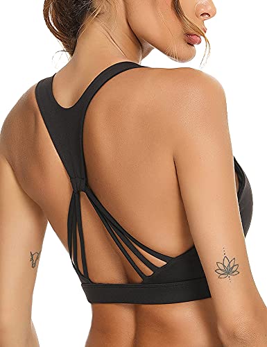 Wayleb Sujetador Deportivo Mujer Alto Impacto Sujedtador con Espalda Cruzada Sujetadores Sin Costuras Push Up Bra con Almohadillas Extraíbles para Correr Yoga Gimnasio