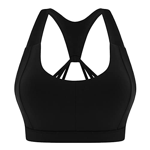 Wayleb Sujetador Deportivo Mujer Alto Impacto Sujedtador con Espalda Cruzada Sujetadores Sin Costuras Push Up Bra con Almohadillas Extraíbles para Correr Yoga Gimnasio
