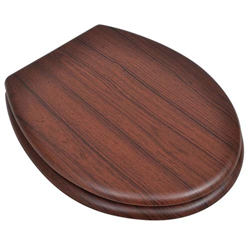 WC asiento de inodoro MDF tapa cierre duro del diseño simple de color madera
