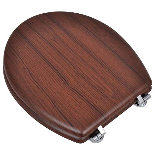WC asiento de inodoro MDF tapa cierre duro del diseño simple de color madera