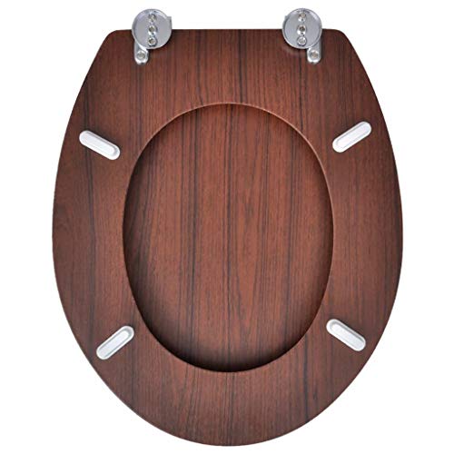 WC asiento de inodoro MDF tapa cierre duro del diseño simple de color madera