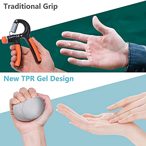 WD&CD 3 Piezas Anti estrés Bolas, Pelota de Agarre, Pelota Antiestres, Pelota Rehabilitacion Mano, Ideal para Rehabilitación Física y Fortalecedor de Agarre, 3 Colores, 3 Durezas
