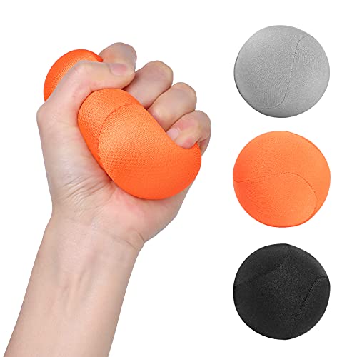 WD&CD 3 Piezas Anti estrés Bolas, Pelota de Agarre, Pelota Antiestres, Pelota Rehabilitacion Mano, Ideal para Rehabilitación Física y Fortalecedor de Agarre, 3 Colores, 3 Durezas