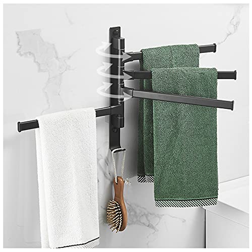WDDLD Toalleros, Toallero BañO, Toallero Pared, Accesorios De BañO, Toallero Giratorio, Soporte para BañEra, Toallero De Pared, Toallero Basculante con 4 Varillas Giratorias, Cocina, BañO, Aseo