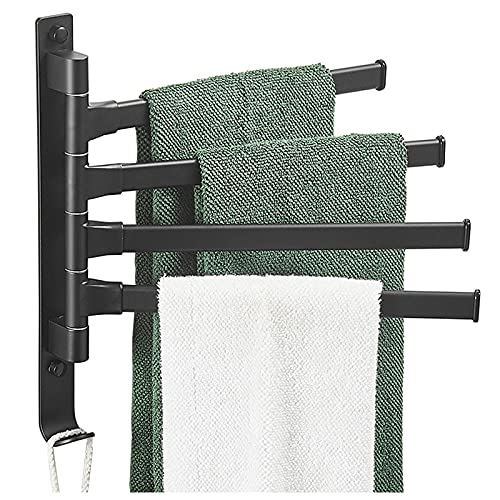 WDDLD Toalleros, Toallero BañO, Toallero Pared, Accesorios De BañO, Toallero Giratorio, Soporte para BañEra, Toallero De Pared, Toallero Basculante con 4 Varillas Giratorias, Cocina, BañO, Aseo