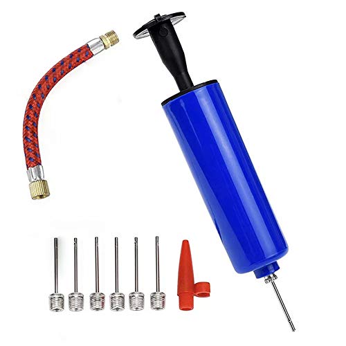 WDEC Bomba Manual De Bolas De Aire con 7 Agujas, 1 Boquilla y 1 Adaptador, Utilizada para Baloncesto, Fútbol, Voleibol, Rugby, Natación, Pelotas De Yoga, etc, Bomba De Bola Portátil