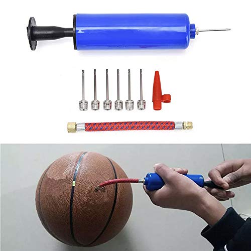 WDEC Bomba Manual De Bolas De Aire con 7 Agujas, 1 Boquilla y 1 Adaptador, Utilizada para Baloncesto, Fútbol, Voleibol, Rugby, Natación, Pelotas De Yoga, etc, Bomba De Bola Portátil