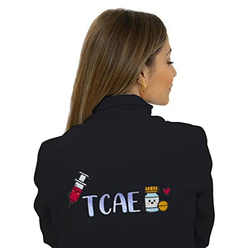 WEARK Forro Polar Enfermera Bordado Bolsillos y Cremallera Colores Suave Mujer (L)