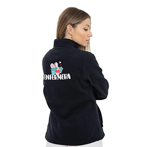 WEARK Forro Polar Enfermera Sudadera Bordado Bolsillos Colores Suave Tacto Mujer (S)