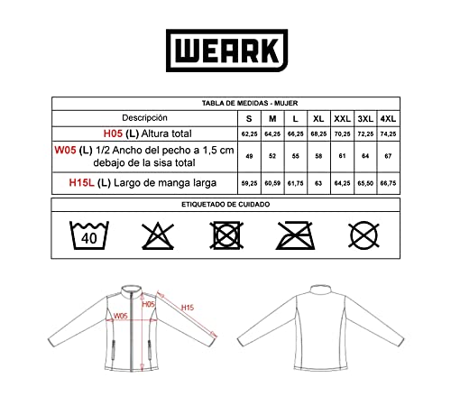WEARK Forro Polar Enfermera Sudadera Bordado Bolsillos Colores Suave Tacto Mujer (S)