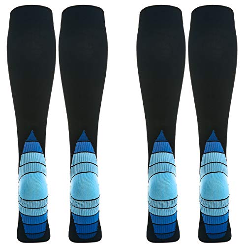 WEEKEND PENINSULA 2 Pares Calcetines/ Medias de Compresión para Hombres y Mujeres, Running, Deporte, Correr, Senderismo, Volar, Viajar, Varicosas, Embarazo y Médicos (39-42, Azul)