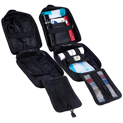 Weelth Médica Bolsa Primeros Auxilios Bolsa Táctica Compacta Botiquín y el Esquileo de los Primeros Auxilios (Negro)