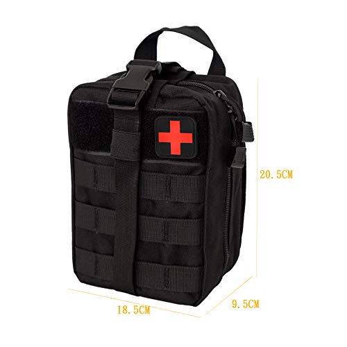 Weelth Médica Bolsa Primeros Auxilios Bolsa Táctica Compacta Botiquín y el Esquileo de los Primeros Auxilios (Negro)