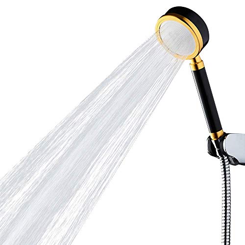 WEI-LUONG Alcachofa Negro de Aluminio Ducha de Mano Head Set de Acero Inoxidable Chapado de presión de Empuje de baño Grifo de la Ducha de Lluvia Accesorios Ducha
