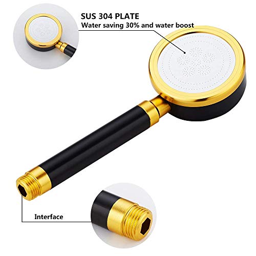 WEI-LUONG Alcachofa Negro de Aluminio Ducha de Mano Head Set de Acero Inoxidable Chapado de presión de Empuje de baño Grifo de la Ducha de Lluvia Accesorios Ducha
