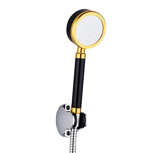 WEI-LUONG Alcachofa Negro de Aluminio Ducha de Mano Head Set de Acero Inoxidable Chapado de presión de Empuje de baño Grifo de la Ducha de Lluvia Accesorios Ducha