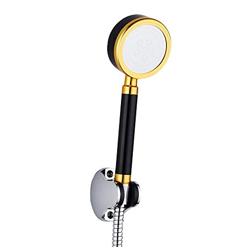 WEI-LUONG Alcachofa Negro de Aluminio Ducha de Mano Head Set de Acero Inoxidable Chapado de presión de Empuje de baño Grifo de la Ducha de Lluvia Accesorios Ducha