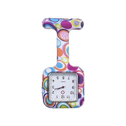 Weicam Reloj de Bolsillo Cuadrado de Silicona para Enfermera, médico, Venta al por Mayor con Broche