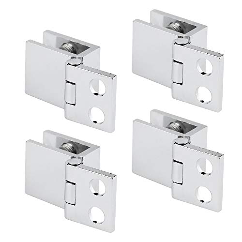 WEKON 4pcs Bisagra de Vídrio, Bisagra para Puerta Cristal, Abrazadera de Puerta Cristal Apto para Vidrio de 5-8MM Aleación de Zinc para Mueble Gabinete Vitrina Abertura 0℃