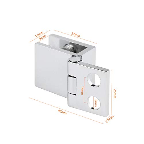 WEKON 4pcs Bisagra de Vídrio, Bisagra para Puerta Cristal, Abrazadera de Puerta Cristal Apto para Vidrio de 5-8MM Aleación de Zinc para Mueble Gabinete Vitrina Abertura 0℃