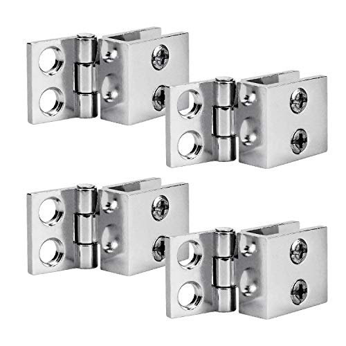 WEKON 4pcs Bisagra de Vídrio, Bisagra para Puerta Cristal, Abrazadera de Puerta Cristal Apto para Vidrio de 5-8MM Aleación de Zinc para Mueble Gabinete Vitrina Abertura 0℃