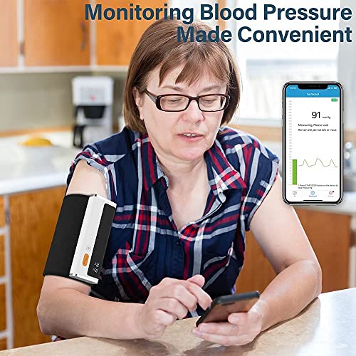 Wellue Armfit Plus Tensiómetro de Brazo Digital con Función de ECG, Monitor para la Presión Arterial, APP de Conexión Bluetooth para iOS y Android