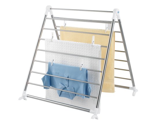 Wenko 3772020100 Profi - Tendedero de acero inoxidable para bañeras, con 11 m de zona para tender (150 x 2,5 x 65 cm)
