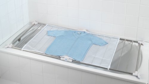 Wenko 3772020100 Profi - Tendedero de acero inoxidable para bañeras, con 11 m de zona para tender (150 x 2,5 x 65 cm)