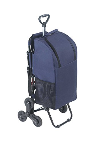 Wenko 84601500 de la Maleta con Ruedas y con Asiento de Coche, Triciclo con Sistema para Subir escaleras, Capacidad de la 35 L, Aluminio, 36,5 x 103 x 65 cm, Colour Plateado Mate