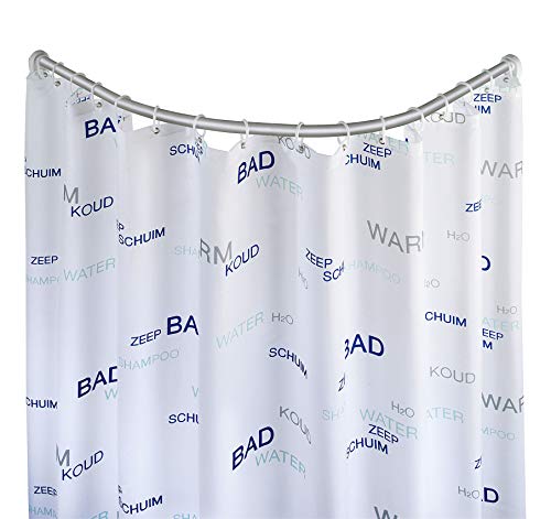 Wenko Barra Semi Circular, Aluminio, Plateado, 80x80cm y 90x90cm