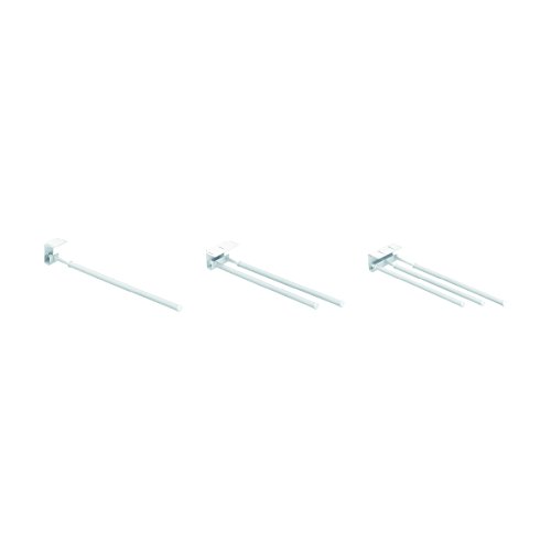 WENKO Toallero telescópico Duo Basic - extendable, Metal, 7 x 11 x 43 cm, Blanco