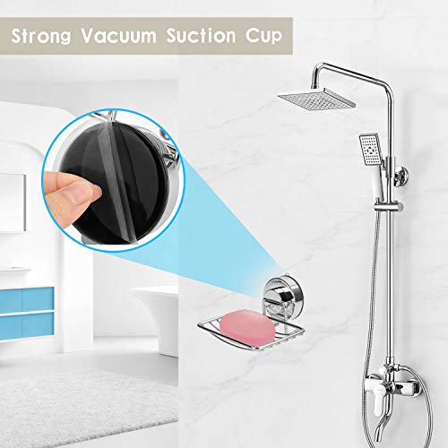 WERPOWER Jabonera Montado en la Pared, Cesta de Jabón Acero Inoxidable a Prueba de Herrumbre Ventosa de Aspiración fácil de Limpiar, Secar, Detener el Jabón Mohoso para la Cocina del Baño