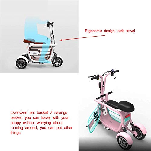 WERT Pride Mobility Scooters y Travel Mobility, para Adultos - Plegables, Plegables y compactos para Viajar - Batería de Larga duración con Cargador y Cesta incluidos