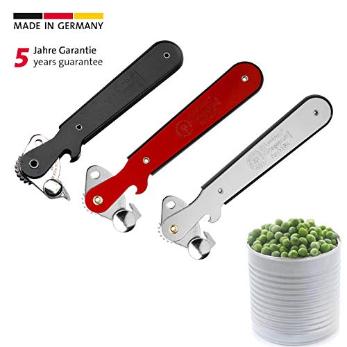 Westmark Abridor de latas, Con abrebotellas, Longitud 16.2 cm, Acero, Columbus, Colores variados negro/rojo/plata, 10252270