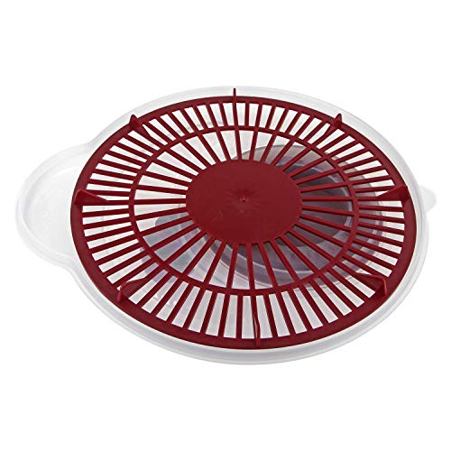 Westmark Ensaladera, Capacidad: 5 litros, ø 26 cm, Plástico, Sin BPA, Fortuna, Color: transparente/Rojo, 24322200